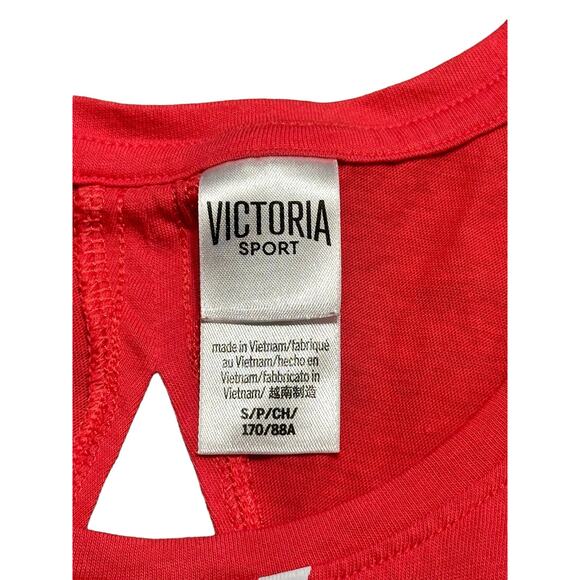 Victoria Sport Pink Activewear Tank Top Size Small Back Cut Outs - Picture 7 of 7